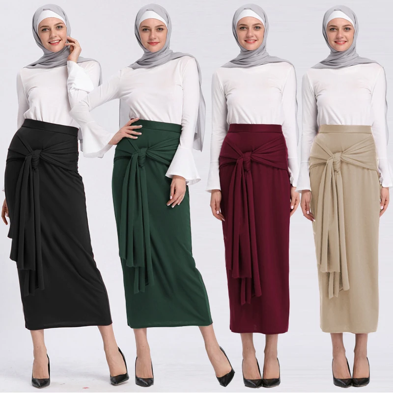 Платья Abaya Дубай ислам Арабская длинная облегающая мусульманская юбка женская