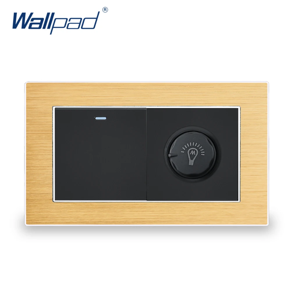 1 банда 2 переключатель с светодиодный диммер Wallpad роскошный настенный светильник