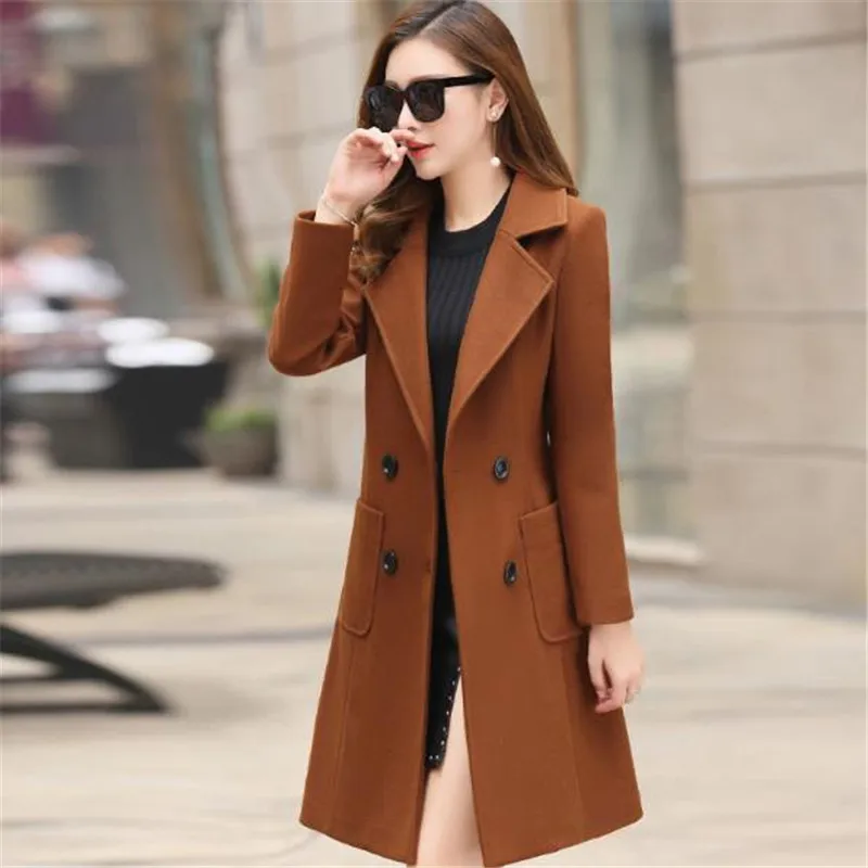 Новинка весны 2018 женское корейское шерстяное пальто Женская Длинная утепленная