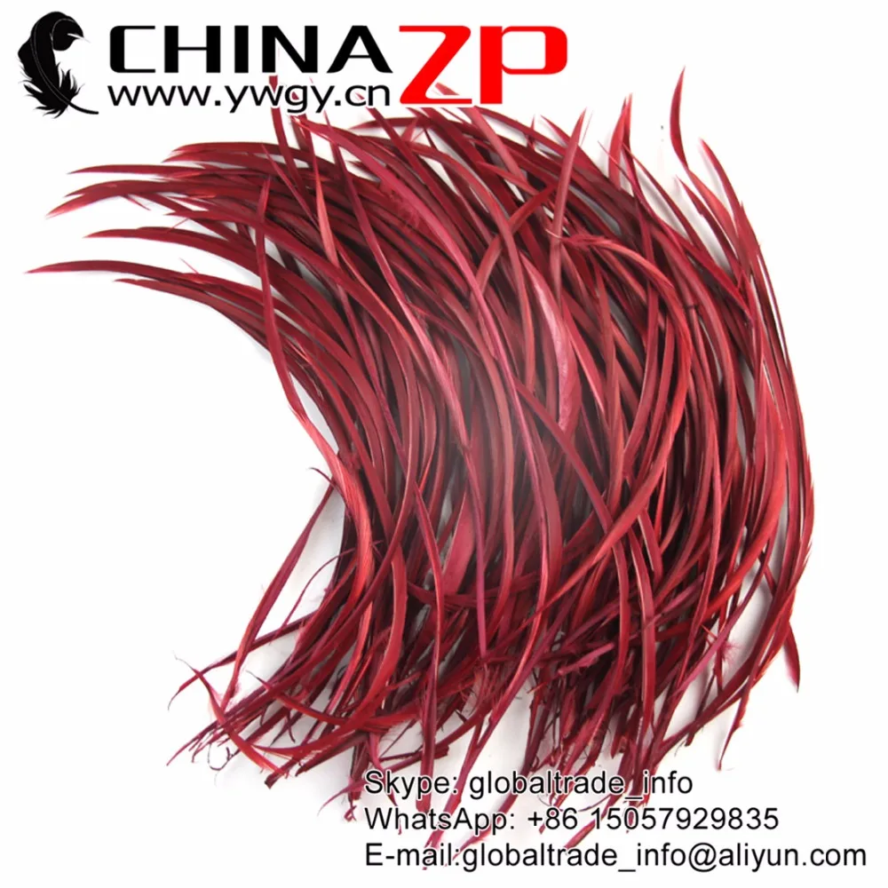 

CHINAZP Feathers 20~25cm(8 to 10 inch) Bright Smooth Burgundy Dyed Goose Biots Feathers Party Festival Supplies DIY Craft