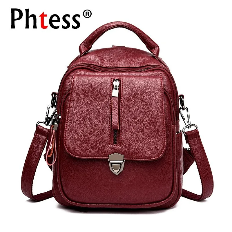 

Female Multifunction Backpacks For Girls Women Leather Backpacks High Qaulity Sac A Dos Rucksacks For Girls Ladies Back Pack New