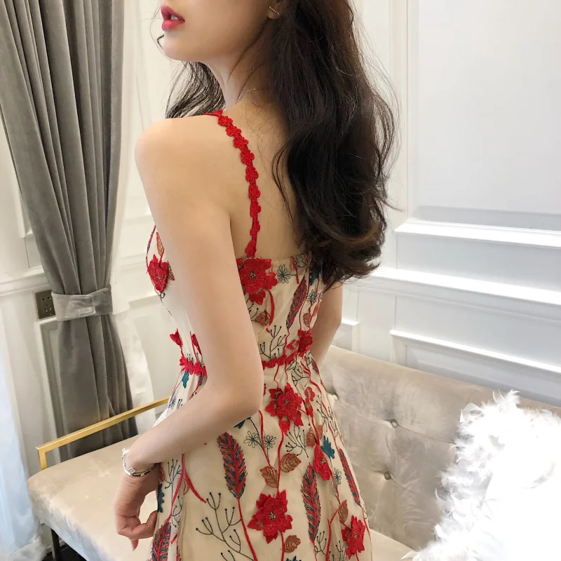 

Casual Floral Print long Dress Women 2019 Summer Holiday Sexy Beach Chiffon Dress Dress Femme Lace Up Dress Vestidos