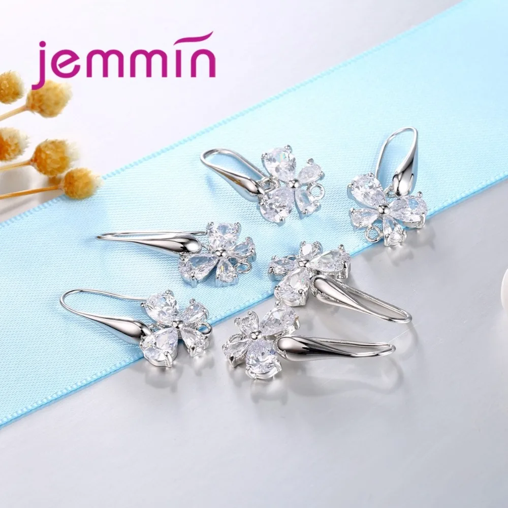 Серьги гвоздики из серебра 925 пробы с кристаллами в форме бабочки|components earrings|component