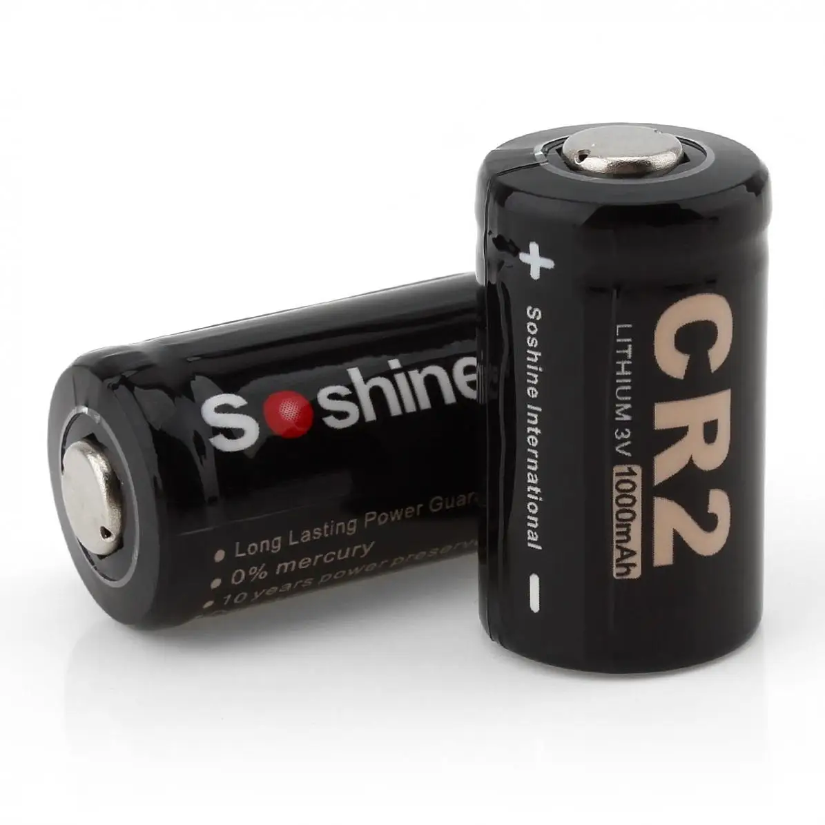 2 шт./лот Soshine 3V 1000mAh CR2 литиевая батарея для светодиодный фонарь