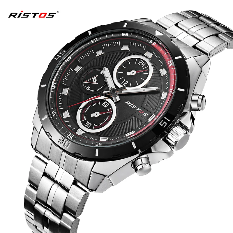 2018 бренд RISTOS Reloj Masculino полностью из нержавеющей стали часы для экстремального