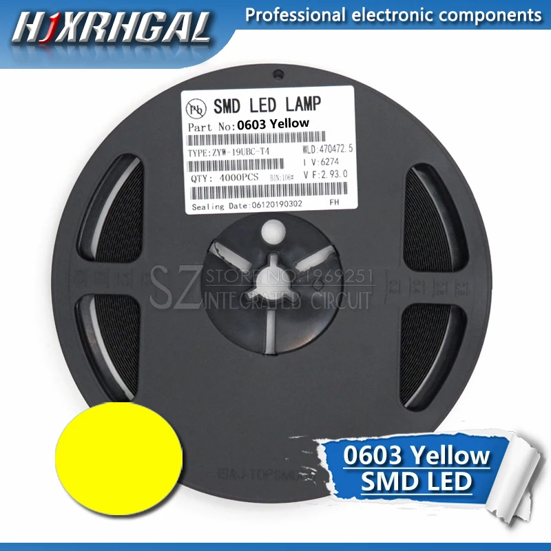 1 катушка 4000 шт желтый 0603 SMD светодиодные диоды новые и оригинальные hjxrhgal|Диоды| |