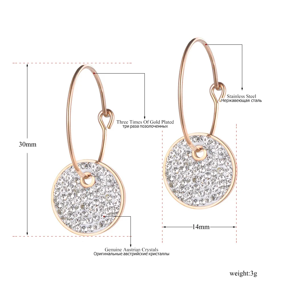 JeeMango серьги-кольца из нержавеющей стали белые и черные круглые глиняные