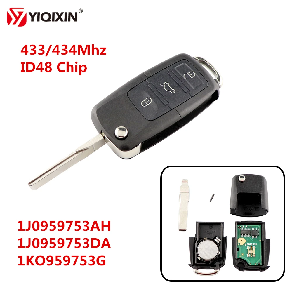3 кнопочный дистанционный ключ YIQIXIN для VW Volkswagen Passat Bora Polo Golf Beetle 1J0959753AH/1J0959753DA