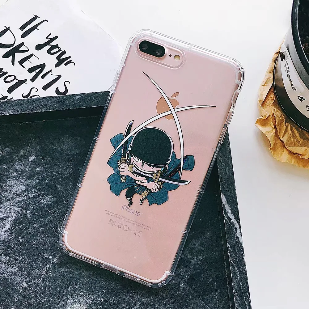 Japan ONE PIECE Tony Chopper Luffy Zoro Phone Case For iPhone X XS MAX XR Trend Anime 6 6s 7 8 Plus Soft Transparent TPU cover |