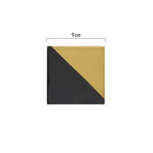 Square black gold A Мраморные Подставки, керамические подставки с деревянным ковриком, кофейная подставка для чайной чашки, круглая черная подставка, Настольный коврик, Ювелирный стенд, 1 шт - Цвет: Square black gold A