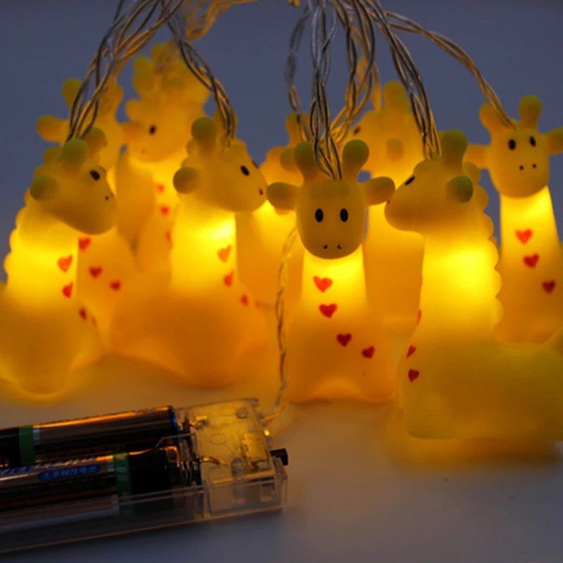 10pcs/set led lighting lamps lovely mini animal fairy string lights night light battery garland novelty baby decor | Дом и сад