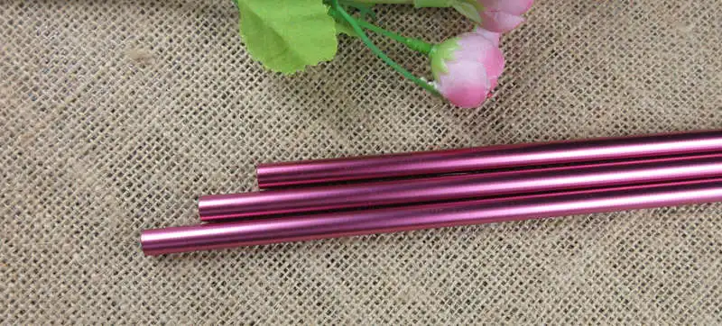 purple 25 шт./лот 21-24 см длина 8 мм диаметр Твердые Многоразовые бар и вечерние металлические алюминиевые питьевые соломинки зеленого цвета соломинки для Marson Jar - Цвет: purple