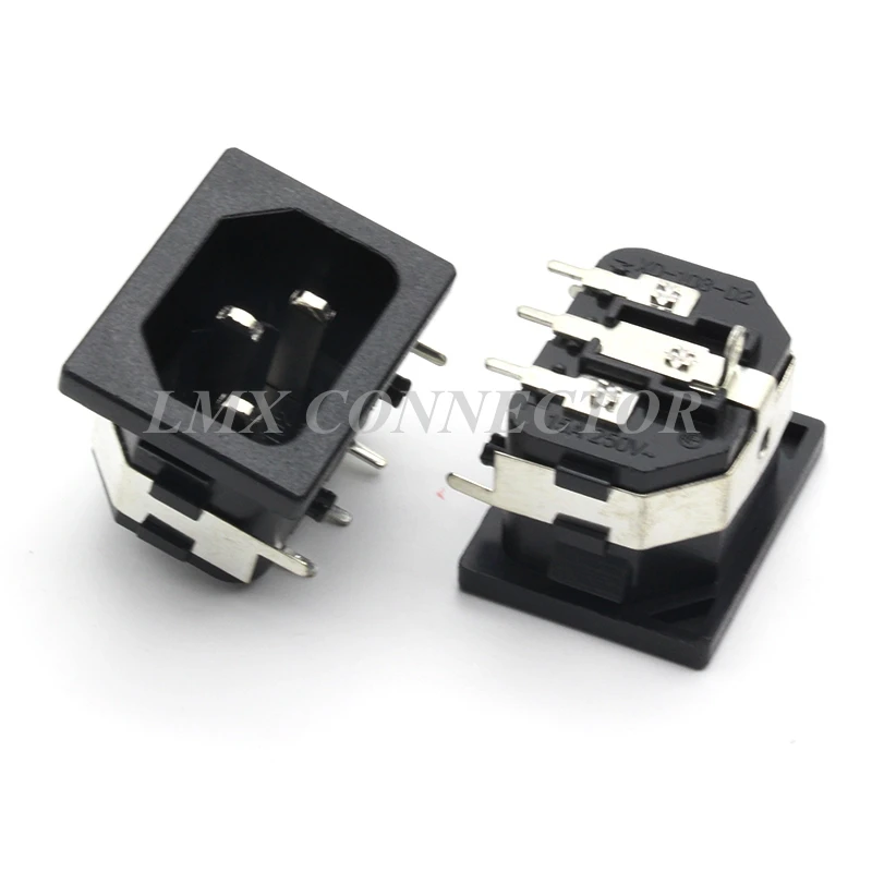 10 шт. IEC320 C14 черная штепсельная вилка розетка 3P разъем Железный переключатель 250В