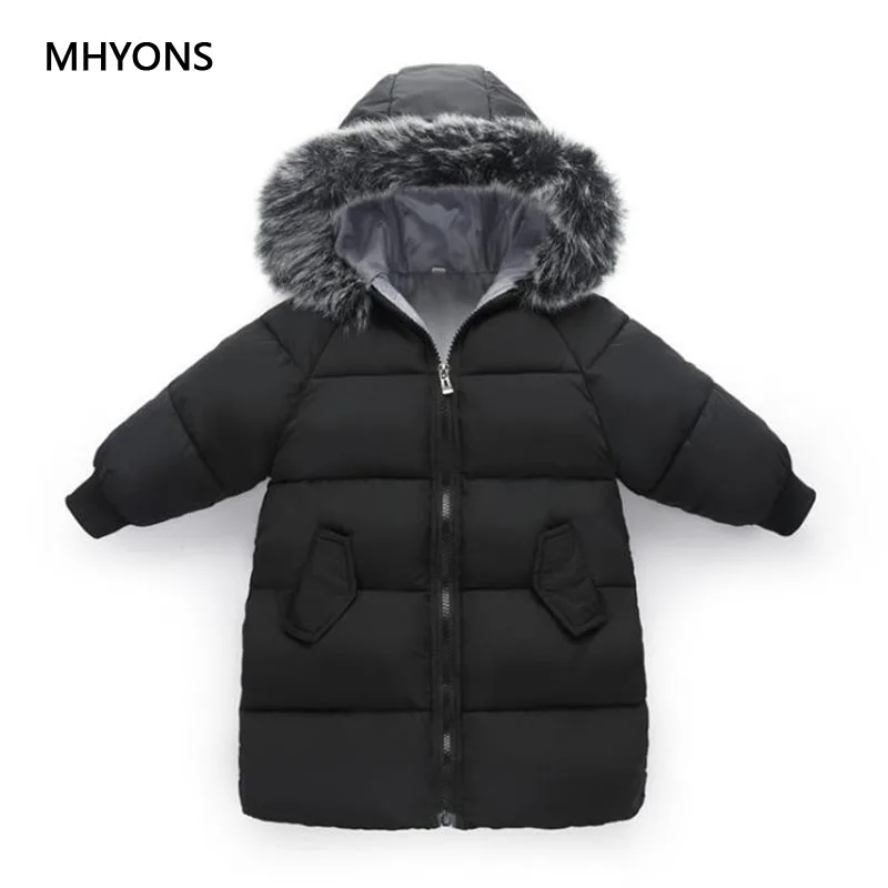 MHYONS 2018 New Kids Winter Jacket Baby Outerwear Girls Coat Boys Jackets Coats Thick Warm Children Hooded Cotton Down | Мать и ребенок