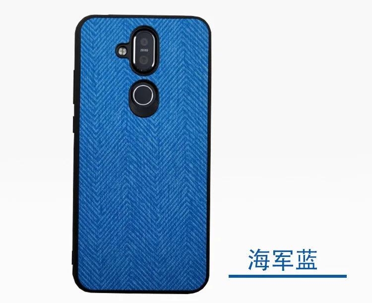 Синий 6,1" Чехол зеленого цвета для Nokia 8,1 coque, тканевый кожаный чехол для Nokia 8,1, чехол для телефона s TA-1131, тканевый чехол - Цвет: Синий