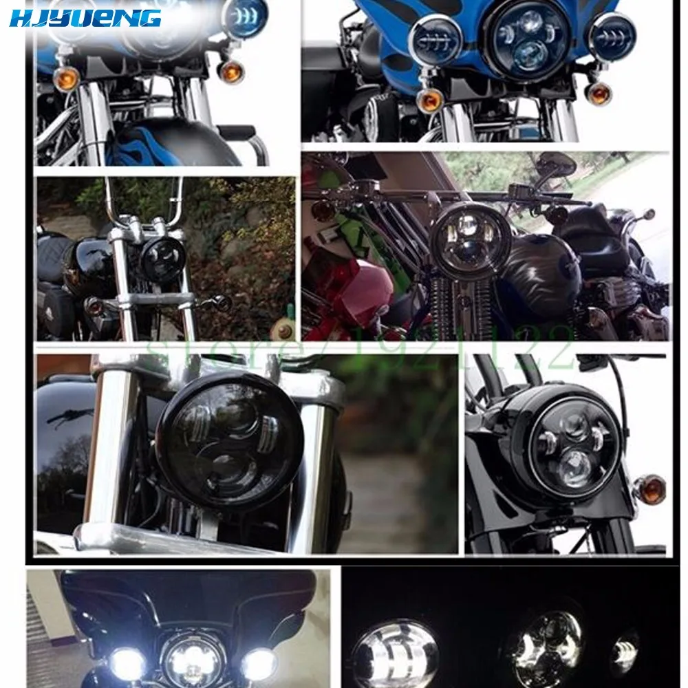 45 Вт для 6 Dyan Superglide Sporster 1200 мотоцикл 5 3/4 75 ''дюймов черный светодиодная фара