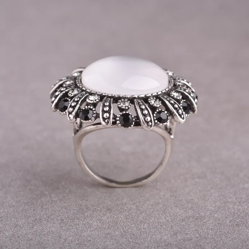 Женский винтажный комплект из кольца и серёг с белым опалом|jewelry world|jewelry sapphirejewelry