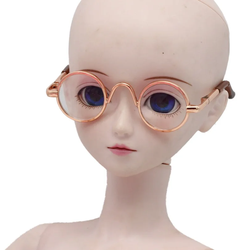 Золотой BJD 6,5 см круглые очки 1/3 60 см BJD MSD куклы Солнцезащитные очки - Цвет: Золотой