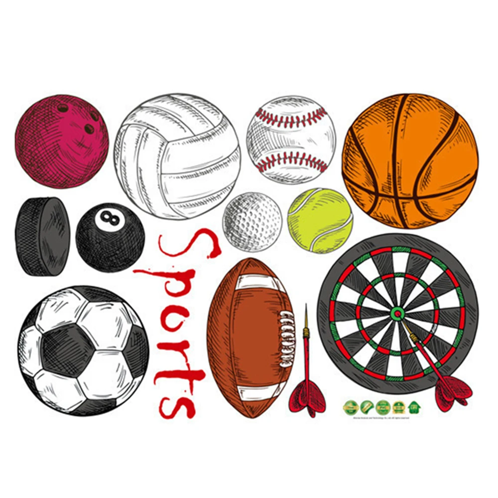 2019 Мальчик Баскетбол Футбол Спорт наклейки детская комната милый шар украшение