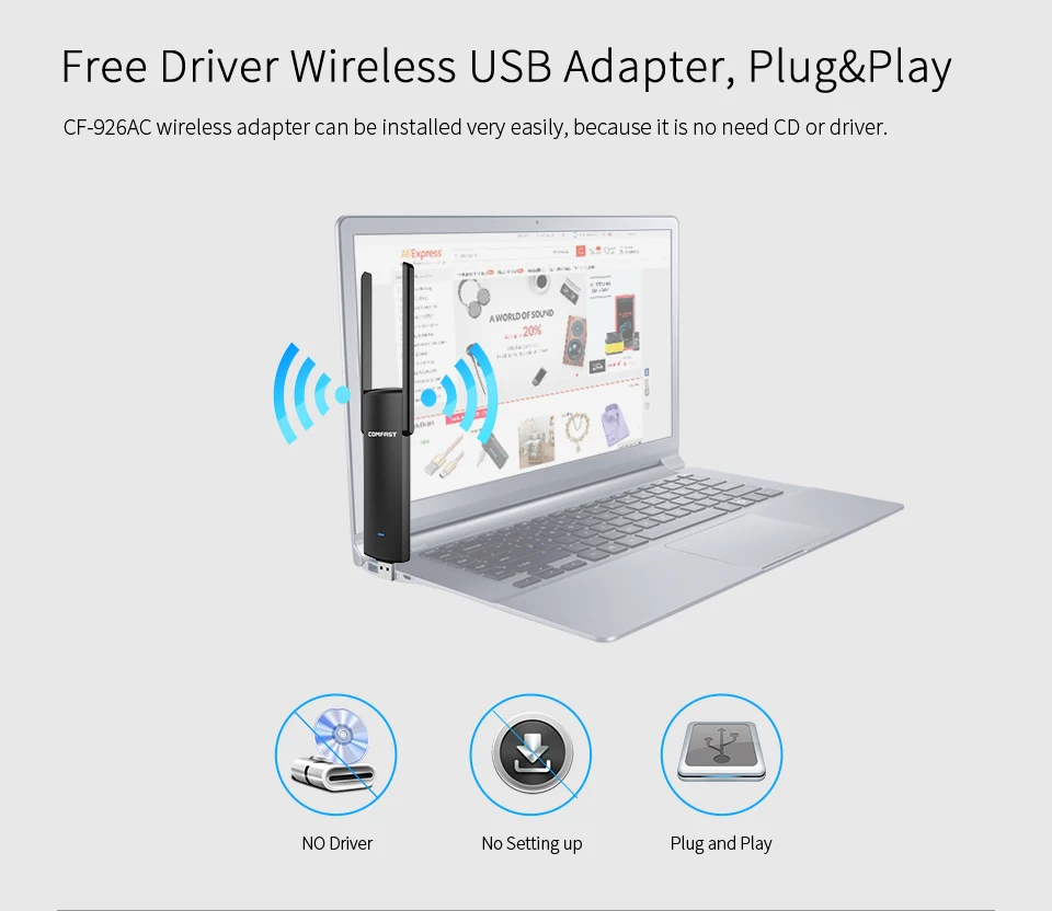 COMFAST usb wifi адаптер 1200 Мбит/с 802.11ac/b/g/n 5 8 ГГц + 2 4 двухдиапазонный Wi-Fi dongle AC сетевая