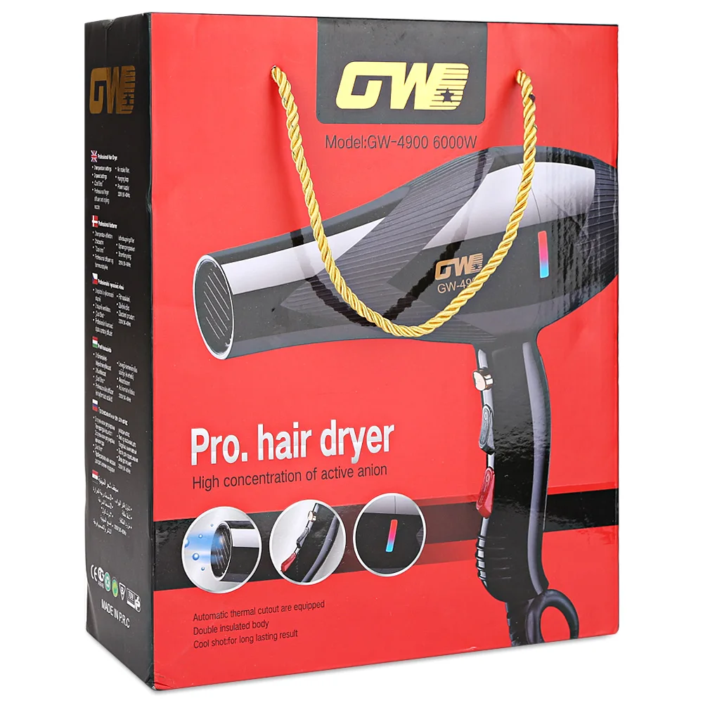 Guowei GW-4900 6000 W Мощный электрический фен портативный путешественник компактный
