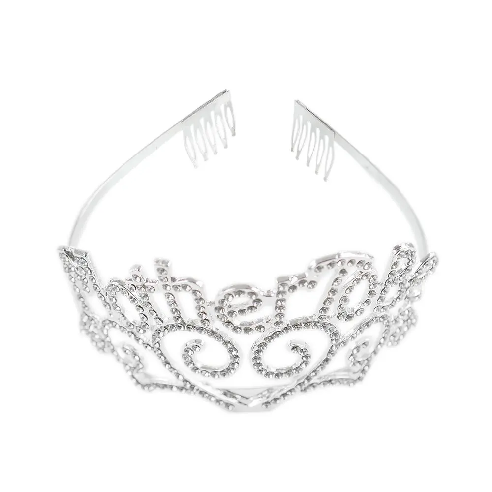 Металлическая Серебряная корона с сердечками для мамы и ребенка блестящими