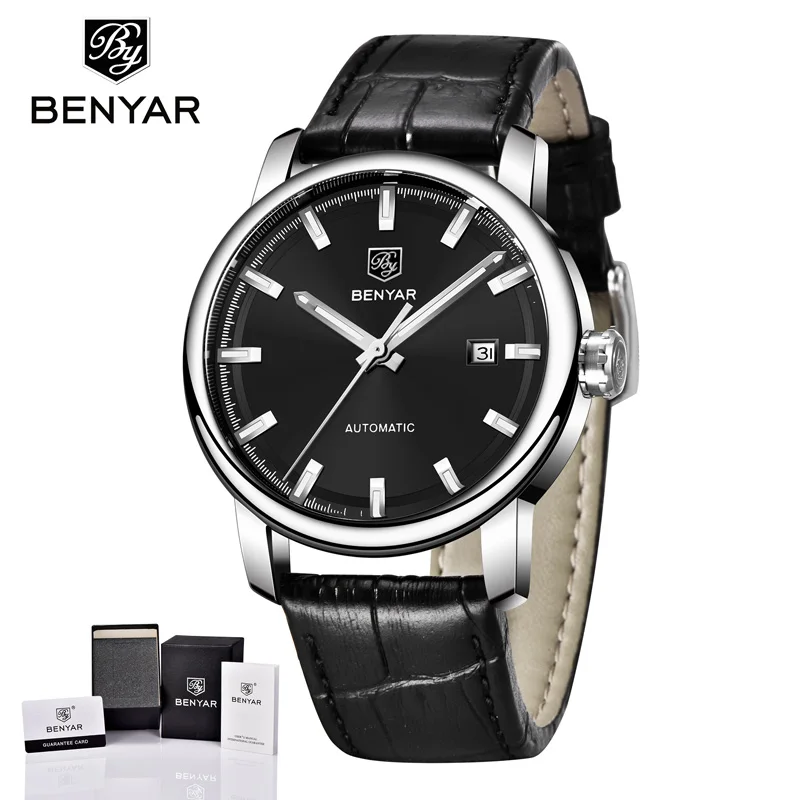 L-BLACK BENYAR, новинка, мужские часы, классические механические часы, мужские автоматические часы, мужские наручные часы, водонепроницаемые часы, мужские часы - Цвет: L-BLACK