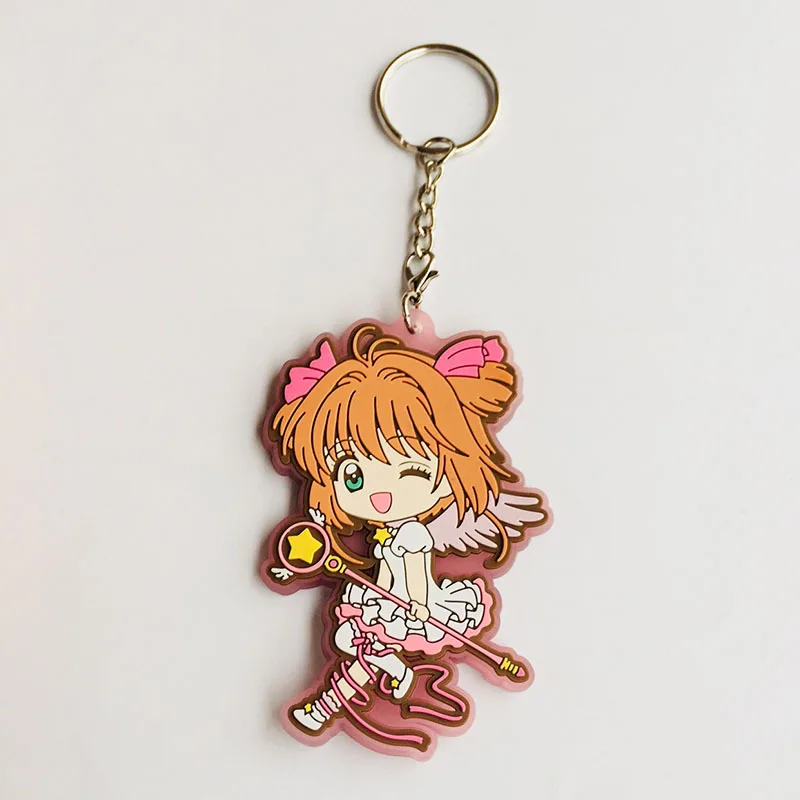 1 Мультфильм Kinomo Sakura ПВХ брелок Daidouji Томойо Li сяоран Cerberus милый забавный Сумка Подвесные Брелки porte ключах подарок для ребенка - Цвет: 1
