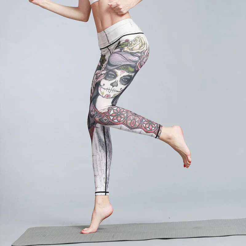 

Sexy Yoga Leggings Elastic Slim Lady Printed Yoga Pants Running Sports pants Fitness Trousers Tights Quick-drying Breathable