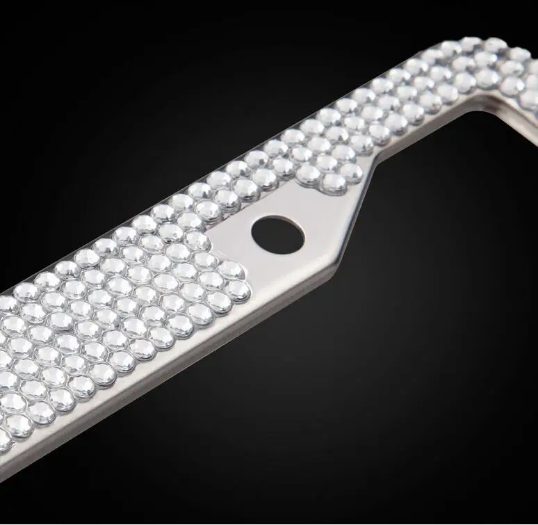 Рамка для номерного знака Crystal Стразы + крышки винтов рамка Bling 2 упаковки