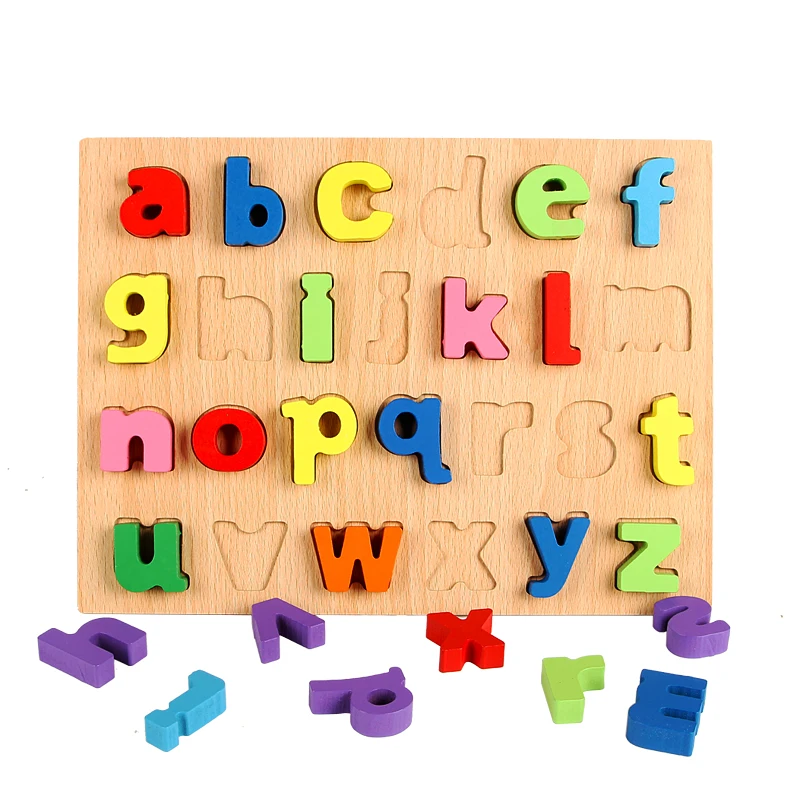 

Wooden English Alphabet Puzzles Toys for Children Square Digital Board Learning Letters Educational Puzzle Toy Baby Kids Toy