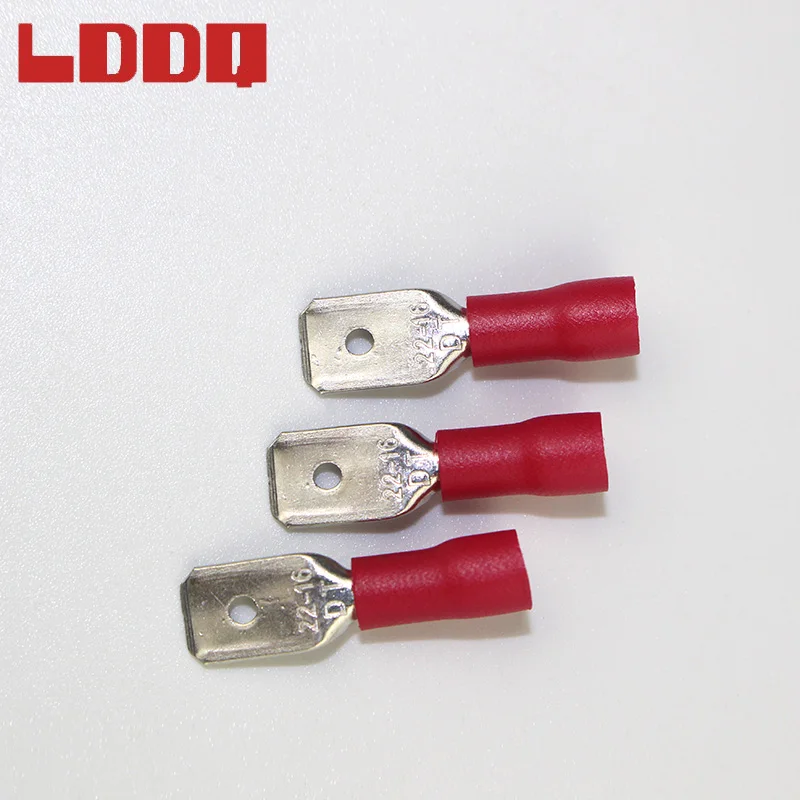 LDDQ 100 шт. 22-16AWG красная Изолированная лопатка обжимной провод Кабельный