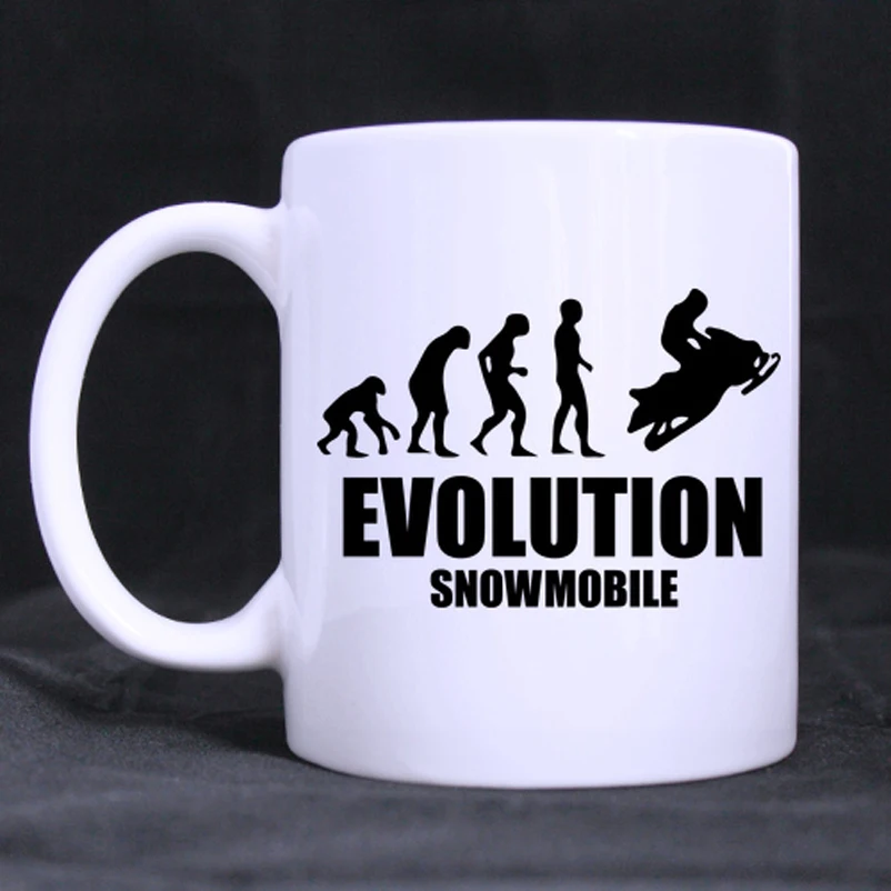 Evolution снегоход индивидуальный уникальный дизайн пивная кофейная кружка белые