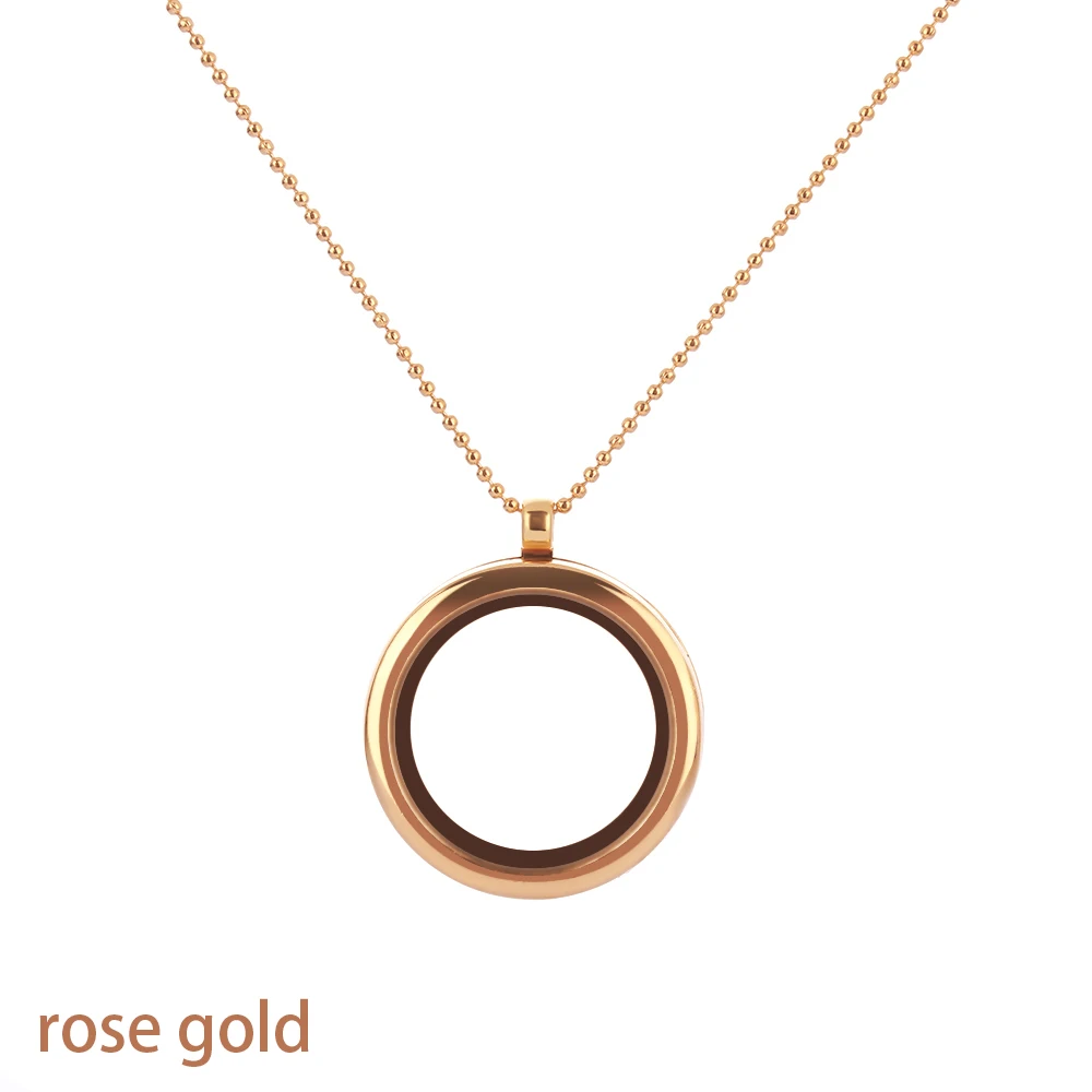 rose gold 1 шт.,, плавающий медальон с памятью, подвеска, ожерелье s, подвески, хрустальные стразы, ожерелье, сделай сам, ювелирное изделие, Прямая поставка - Окраска металла: rose gold