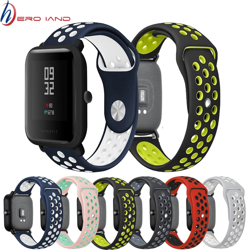 20 мм ремешок для часов Amazfit Bip Youth мягкий силиконовый браслет сменный Браслет Для