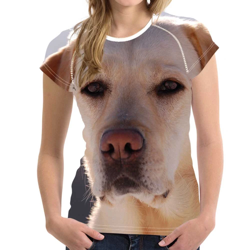 

Black Labrador Retriever Dog Print T-shirts Woman Breathable Elastic Short Sleeve Clothing Tees Casual Fit T-shirts