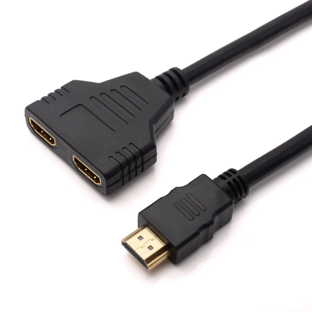 1 шт. совместимому с HDMI 2 Dual Порты и разъёмы Y сплиттер HD 1080P v1.4 мужчина к двойной