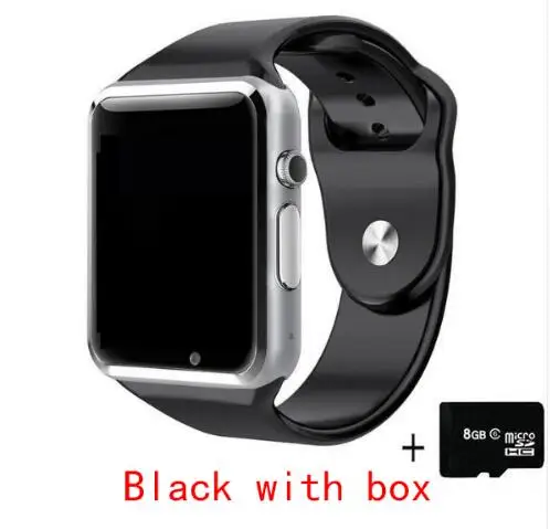 LUOKA Bluetooth Смарт часы для мужчин A1 с камерой Facebook Whatsapp Twitter Синхронизация SMS Smartwatch поддержка SIM TF карты для IOS Android - Цвет: black with 8G