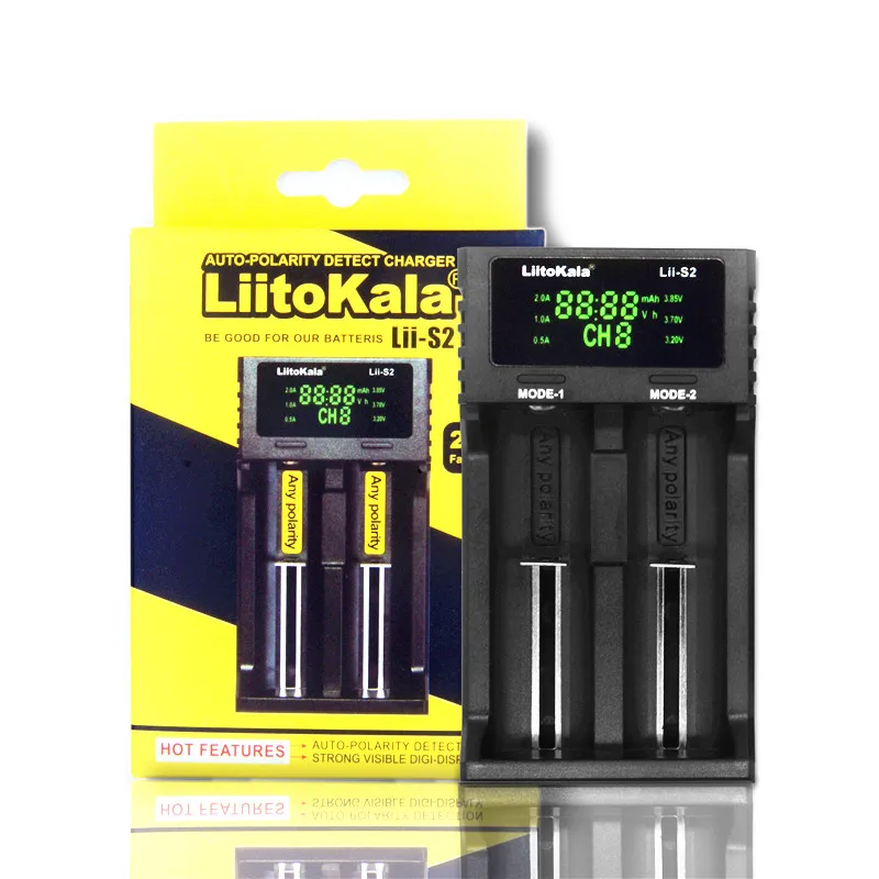 

Liitokala Lii-S1lii-S2 lii-S4 lii-S6 battery Charger Auto-polarity detection For 18650 26650 18350 18340 li-ion Ni-MH batteries