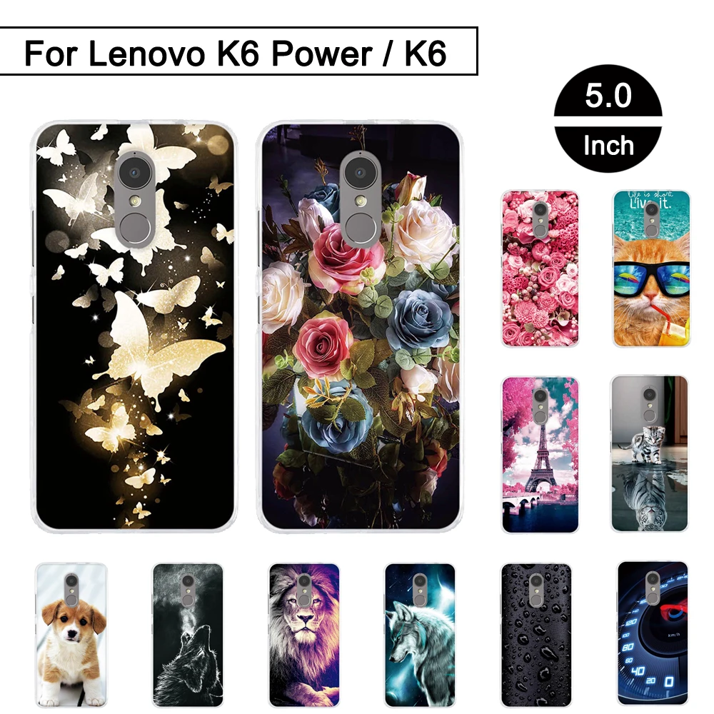 Чехол для lenovo K6 Мягкий ТПУ силиконовый чехол с милым рисунком power 5 0 ''чехол