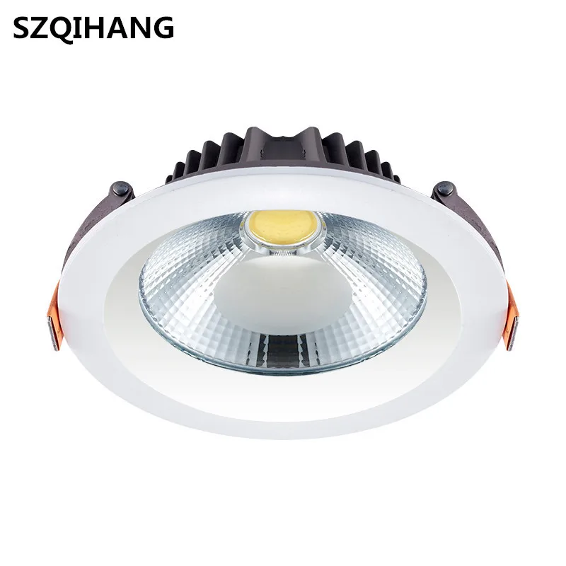 Фото Ultra Bright Round White Shell LED Downlight 10W 15W 20W 30W Aluminum AC85-265V Down Light Ceiling Recessed Spot Лампы и освещение Ultra Bright Round White Shell LED Downlight 10W 15W 20W 30W Aluminum AC85-265V Down Light Ceiling Recessed Spot Лампы и освещение