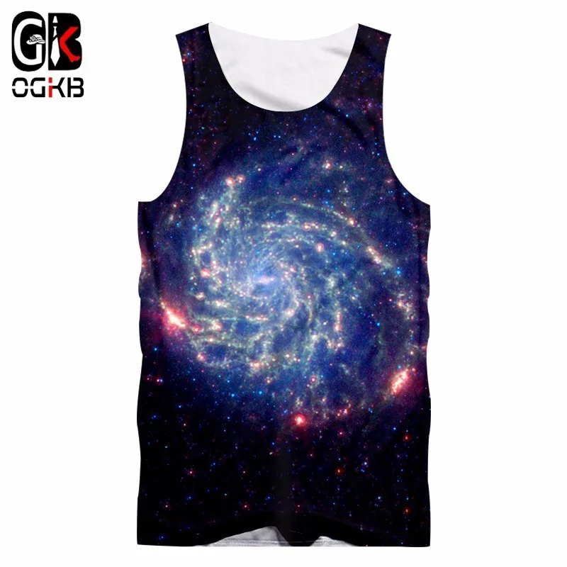 

OGKB 2018 Summer Starry Night 3d Unisex Tank Top Men Fitness Clothing Bodybuilding Undershirt Vest Sleeveless Shirt Singlet 5xl