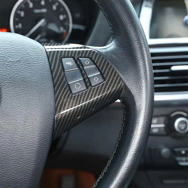 2 шт. углеродное волокно стиль ABS руль кнопка рамка отделка для Bmw X5 E70 2008 2013