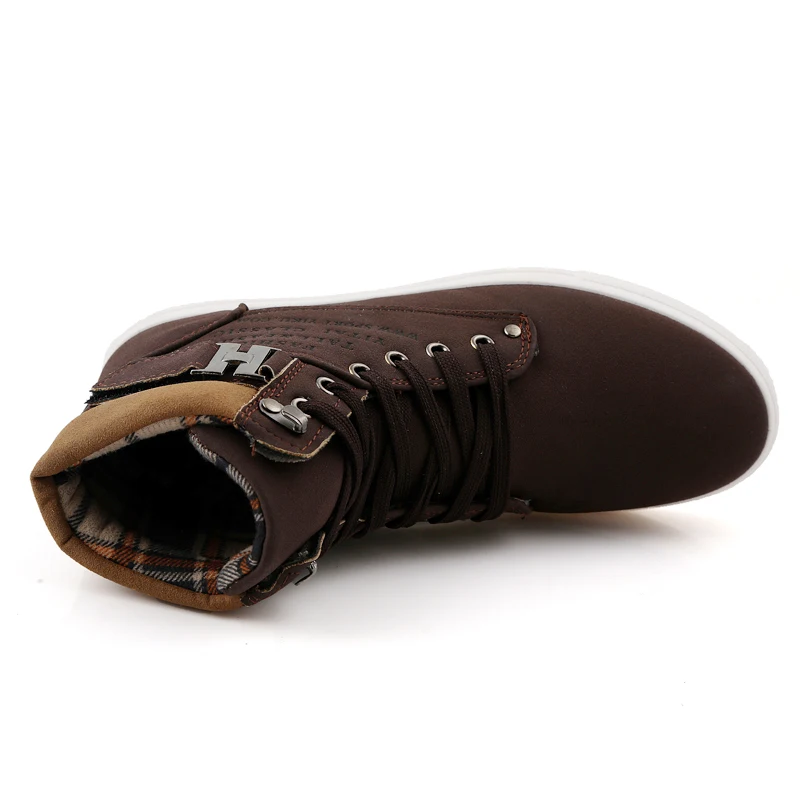 

Super Hot Men casual shoes Autumn Leather Footwear For Man High Top Canvas Casual Shoes Male Flats Fashion Warm Winter Men shoes