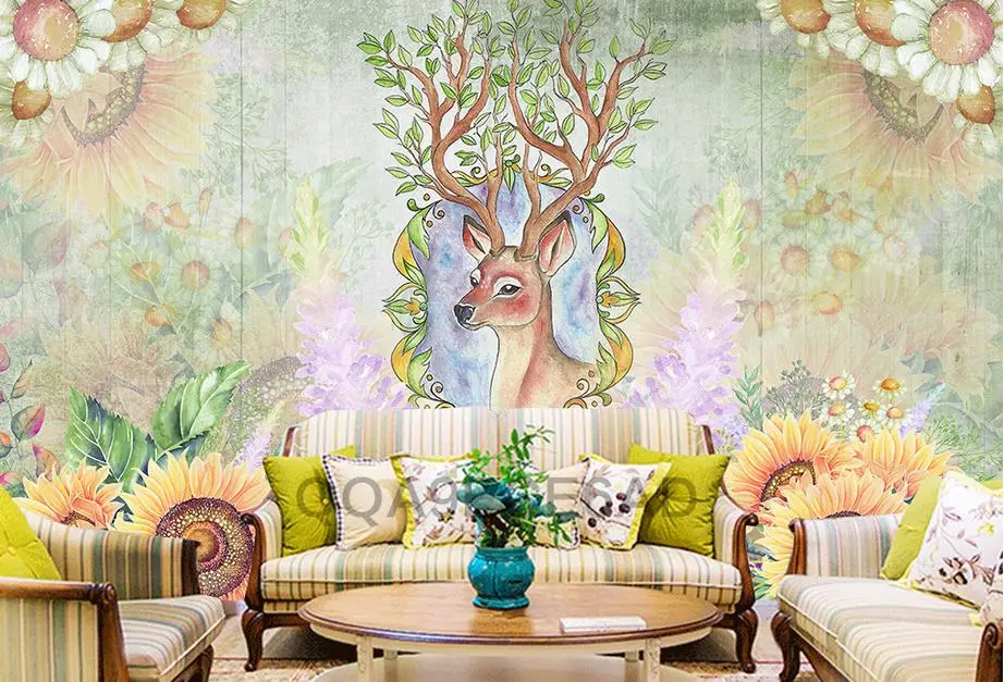 Индивидуальные Современные 3d обои абстрактная личность Лось настенные фрески