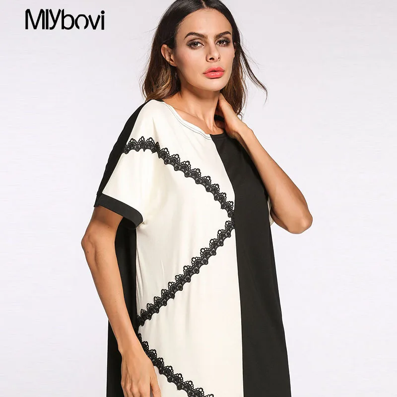 Женское платье макси с коротким рукавом большие размеры для мусульман на Ближнем