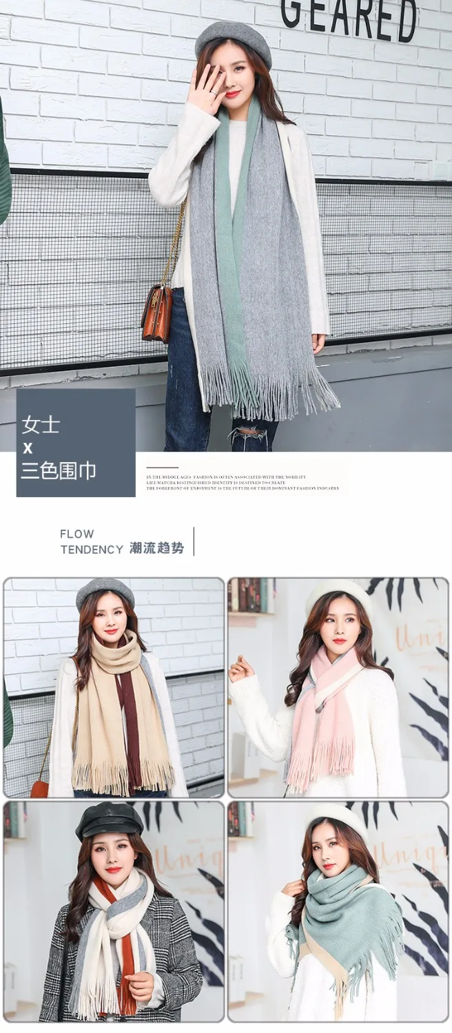 

Maikun Scarf for Unisex Fashion Warm Stripe Stole for Men Women Shawl Bufandas Winter Scarf High quality Elegant Fashion Women
