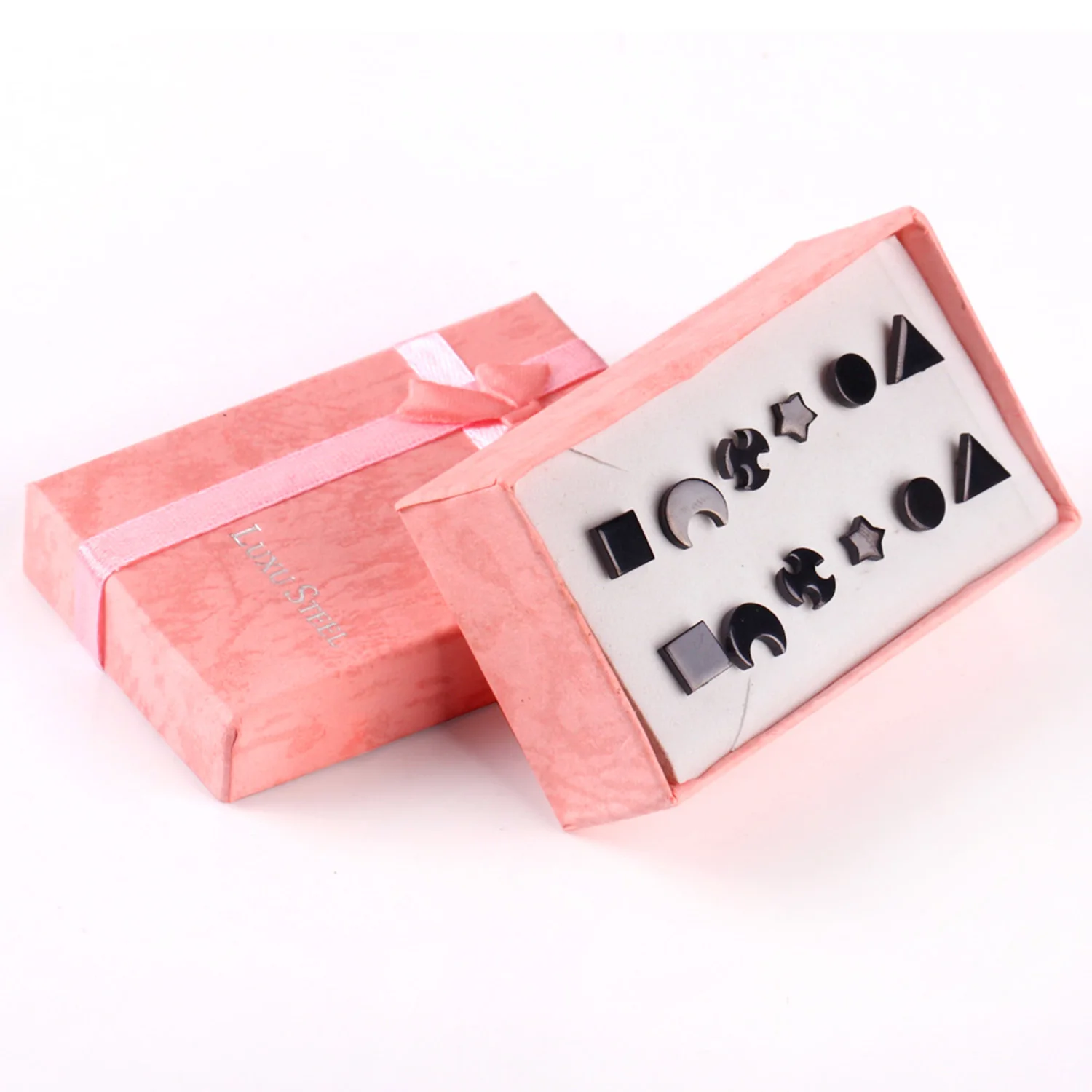 Серьги нержавеющей стали 6Pairs / Box для женщин Ювелирные изделия способа стерлингового серебра - Окраска металла: 14