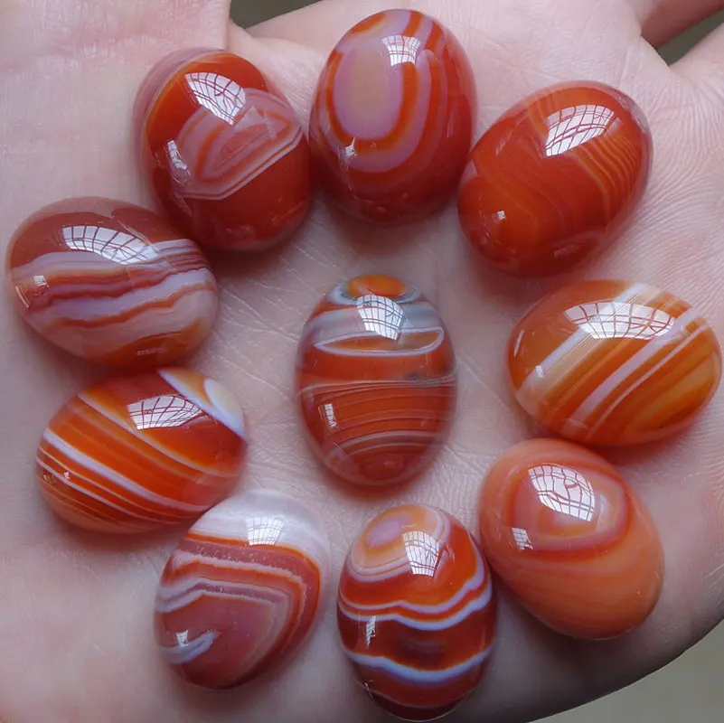 20x15x7mm Free Shipping Stripe Agates Oval CAB Cabochons 10pcs/lot | Украшения и аксессуары
