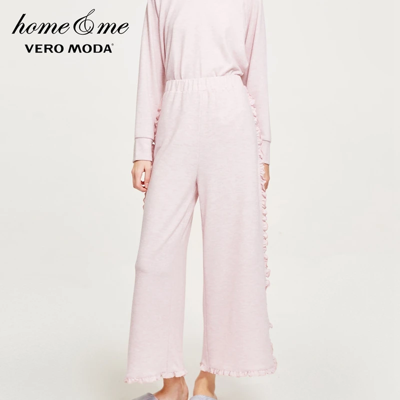 Vero Moda Женские Широкие трикотажные свободные брюки с оборками | 3181R2504